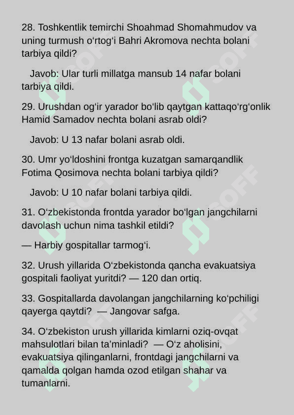 O'zbekiston tarixi mavzulashtirilgan savol va javoblar 5