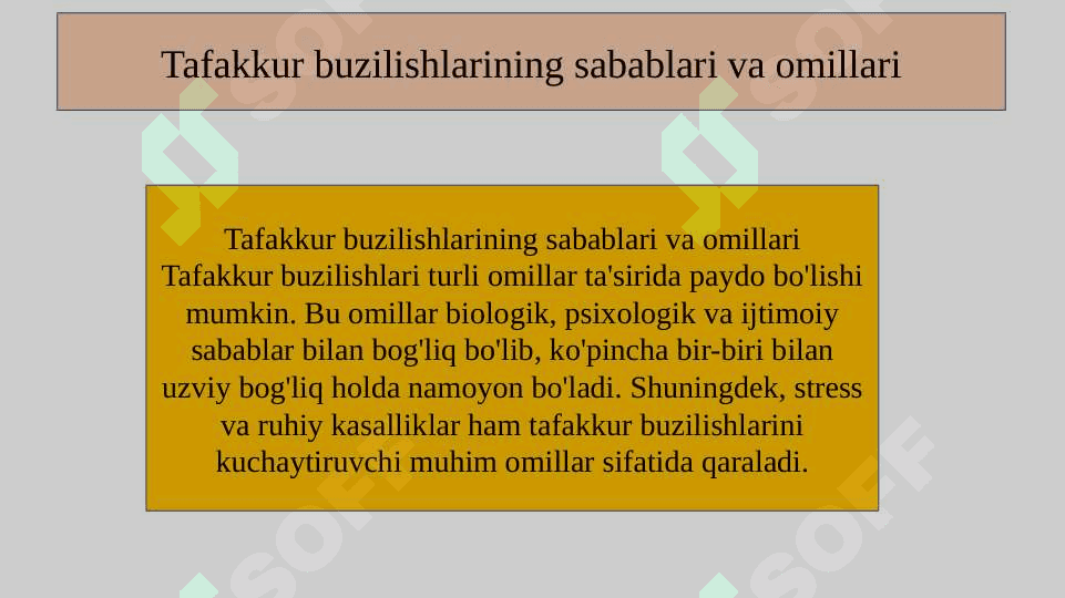 Tafakkur buzilishlari SLAYD 8