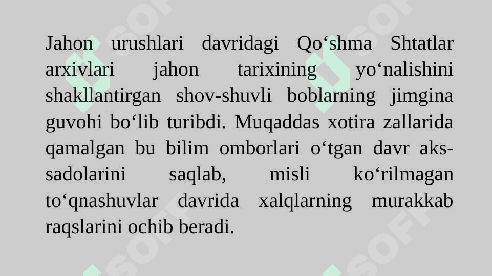 Jahon urushlari davrda AQSh va Kanada arxivlari 3