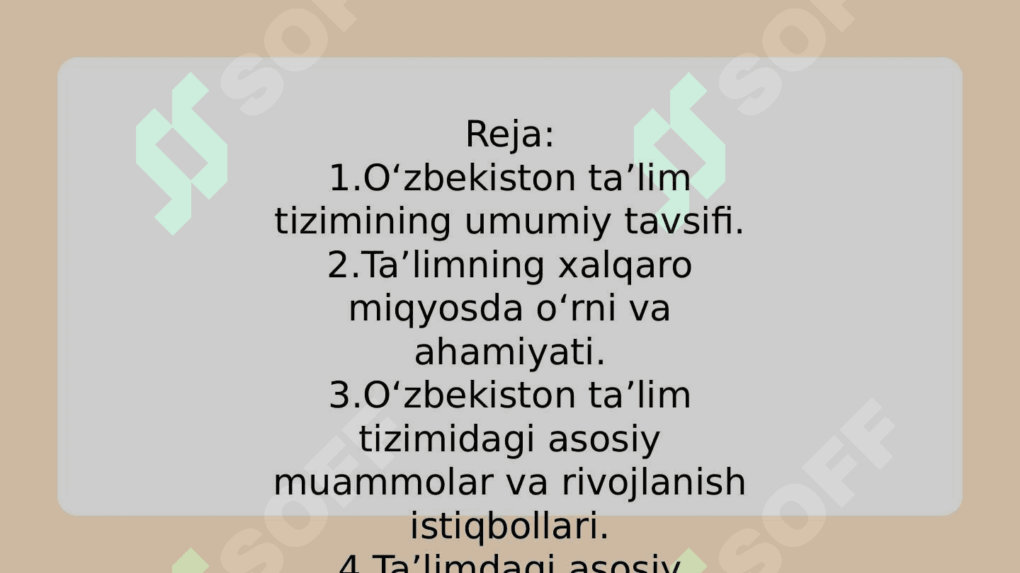 O‘zbekiston Respublikasi ta’lim tizimidagi islohotlar 2