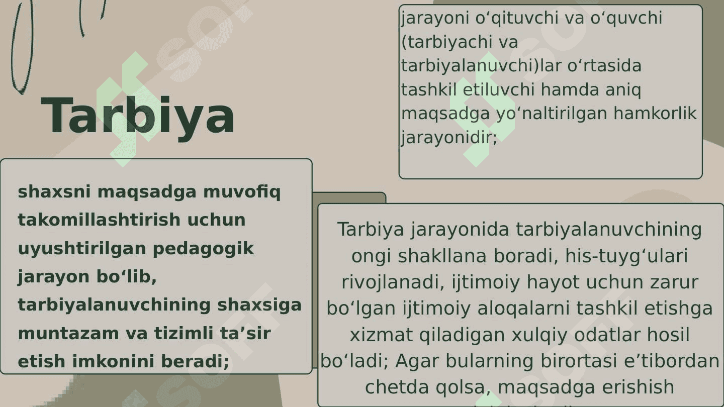 Tarbiya jarayonining mohiyati va mazmuni. 4