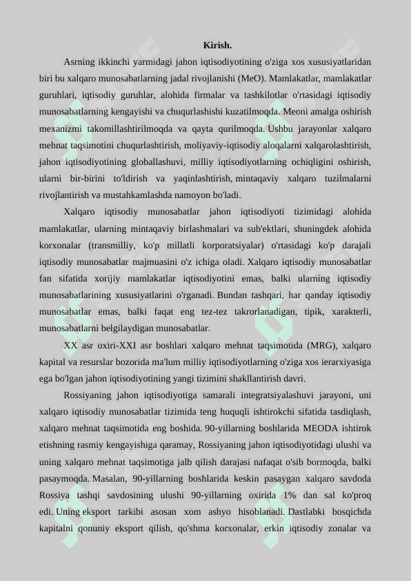 Rossiyaning iqtisodiy xolati 2