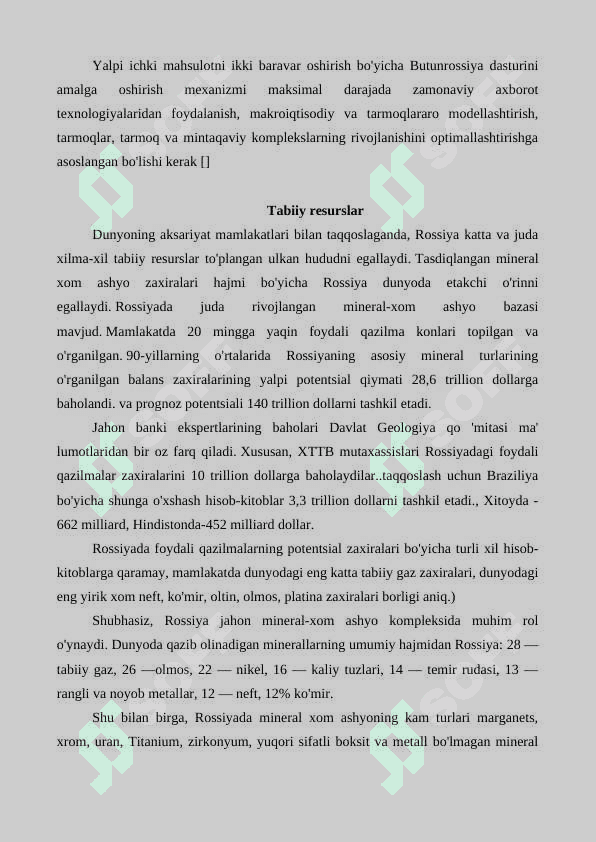 Rossiyaning iqtisodiy xolati 4
