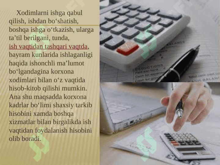 Mehnat va ish haqini dastlabki xarajatlarda rasmiylashtirish va umumiylashtirish ppt 4