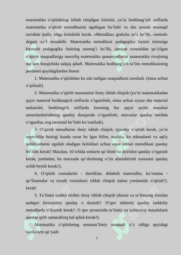 BOSHLANG’ICH SINFLARDA MATEMATIKA FANINI NOAN’ANAVIY USULDA O’QITISH 6