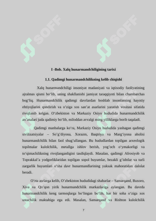 XALQ XUNARMANDCHILIGI TARIXI VA ULARNING T... kurs ishi 7