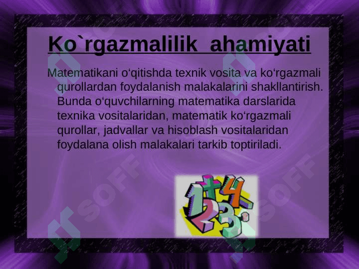 BOSHLANG’ICH SINFLARDA DARSNI TASHKIL QILISH KO'RGAZMALILIK HAMDA DIDAKTIK MATERIALLARDAN FOYDALANISH 2