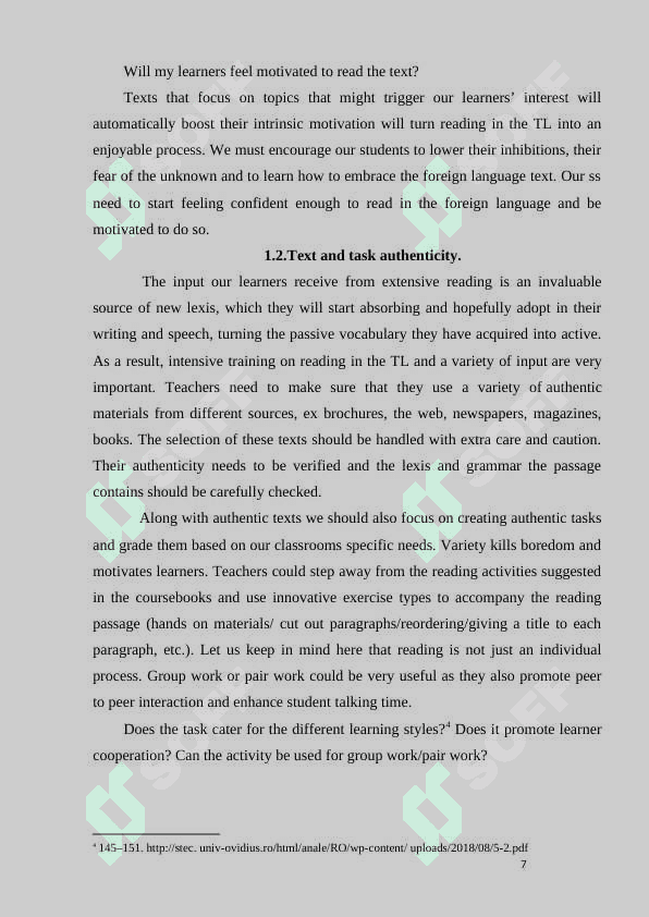 Designing reading activities 7