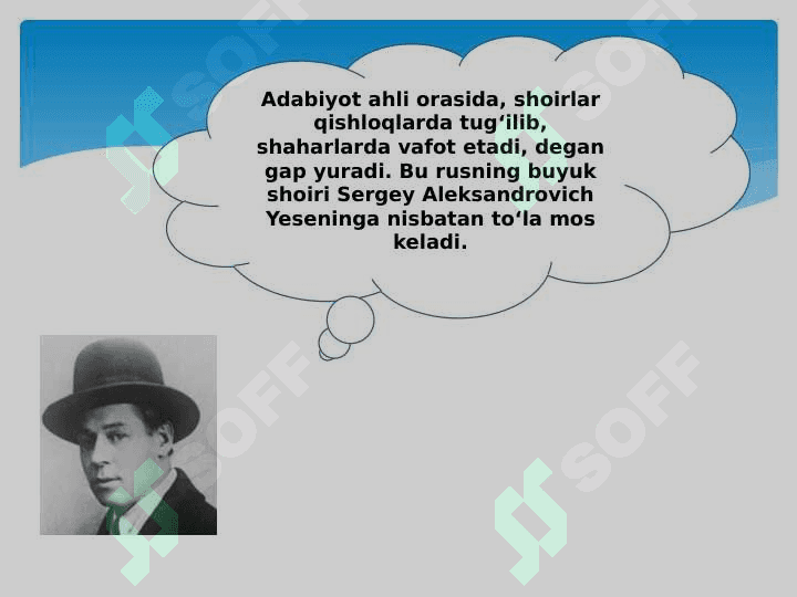 Sergey Yesenin hayoti va ijodi. She'rlari 2