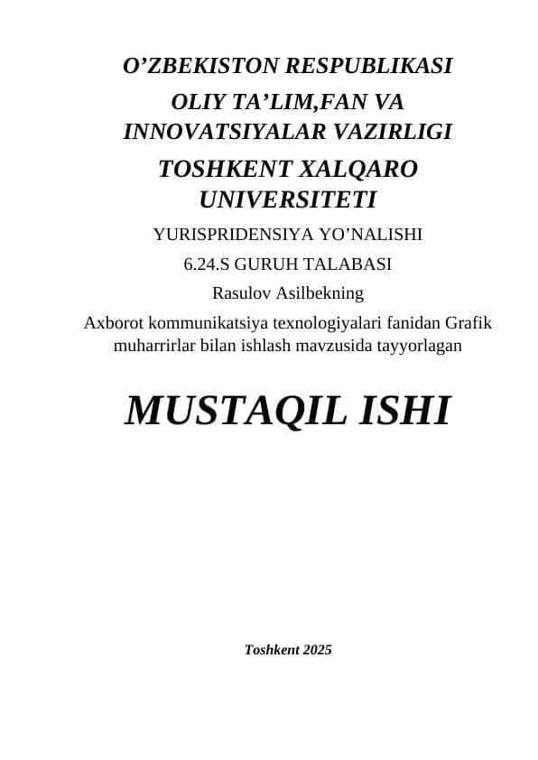 Grafik muharrirlar bilan ishlash