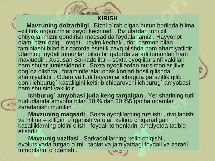 SARKODALILAR SINFI. 2