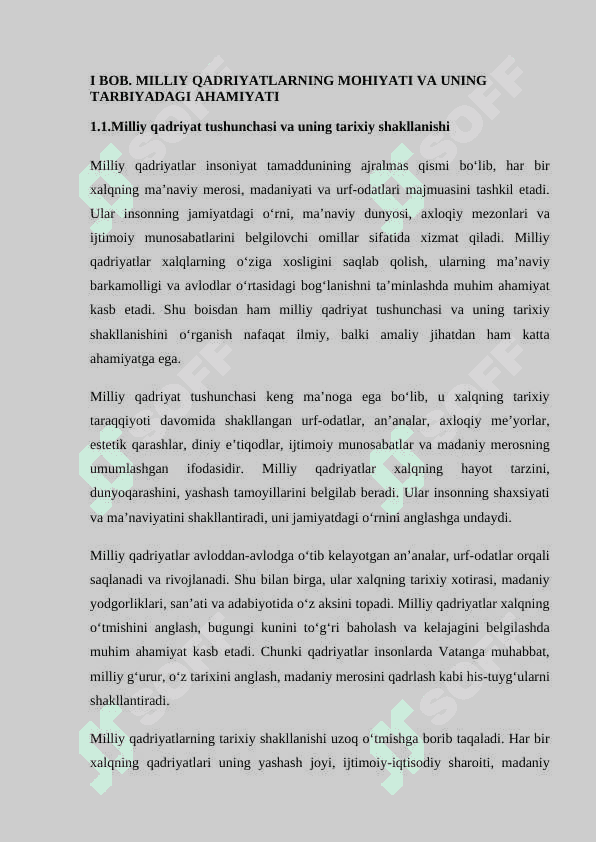 Milliy qadriyatning barkamol insonni tarbiyalashdagi oʻrni  KURS ISHI 4