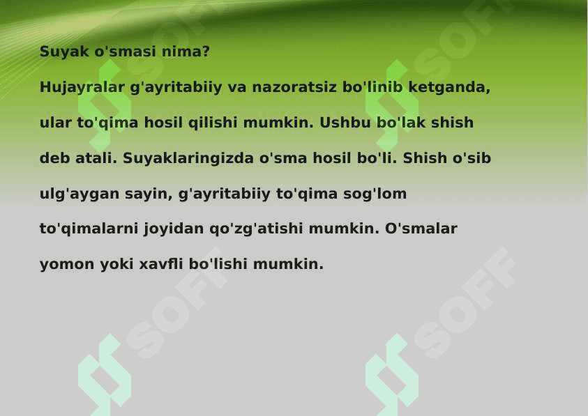 Suyak to‘qimasi o‘smasi 2