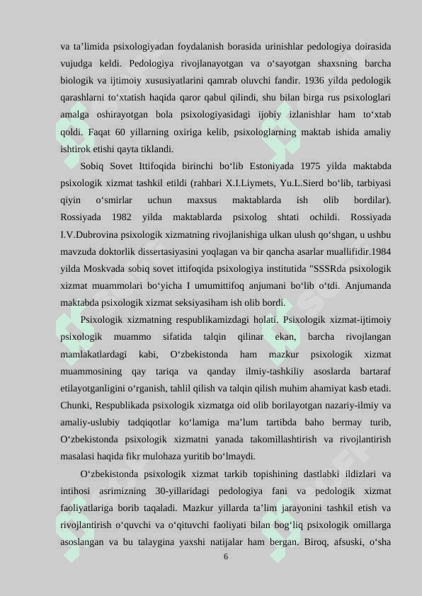 Ta’lim muassalarida psixologik xizmatni tashkil etishning muammolari 6