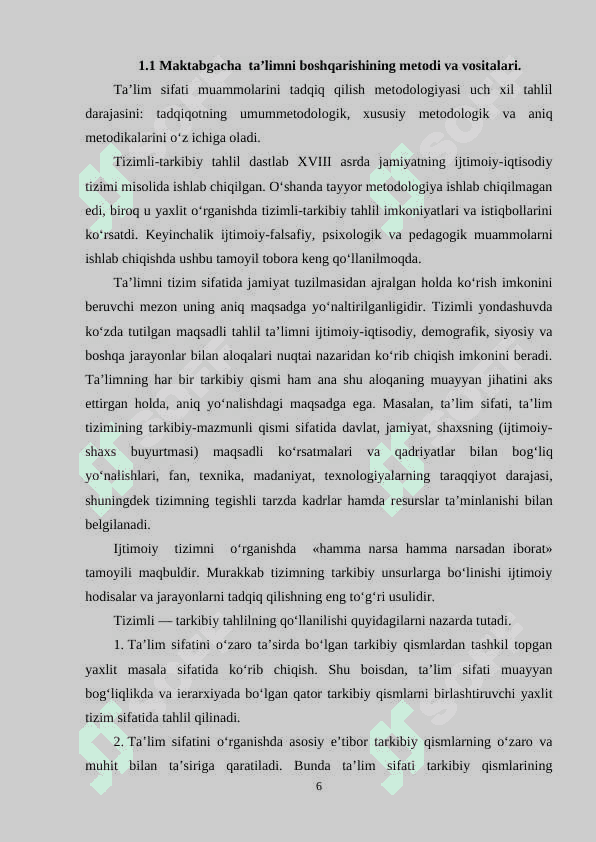 Ta’lim muassasalarida tashkilotning asosiy maqsadini shakllantirish va tashkil etish yo‘llari 6