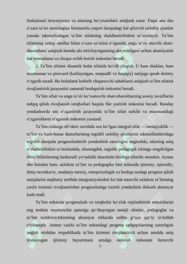 Ta’lim muassasalarida tashkilotning asosiy maqsadini shakllantirish va tashkil etish yo‘llari 7