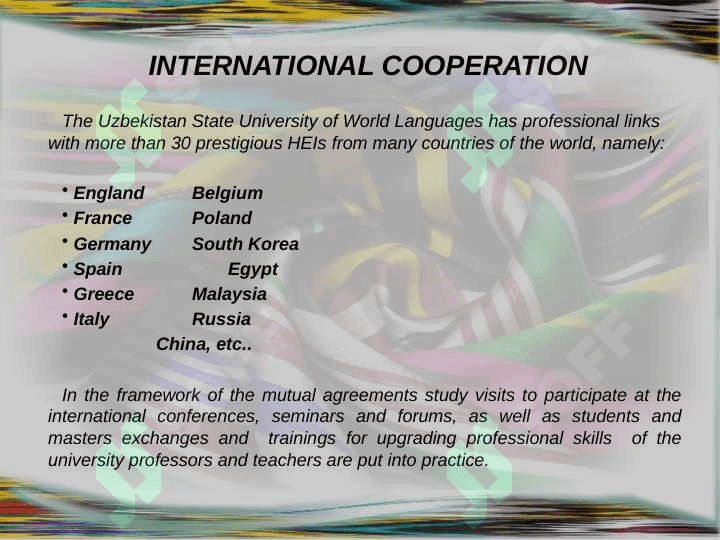 Uzbekistan  State World Languages University 7