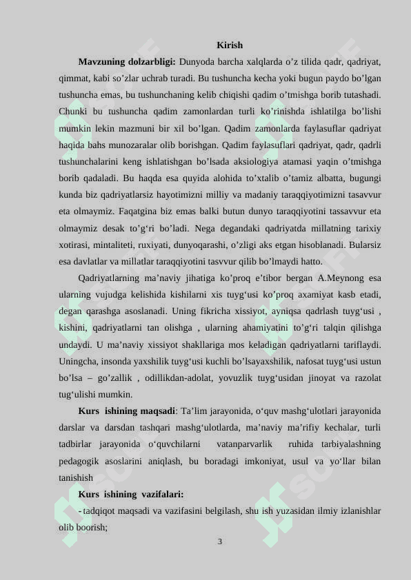 Etika va qadriyatlar, manbalari va qadriyat turlari 3
