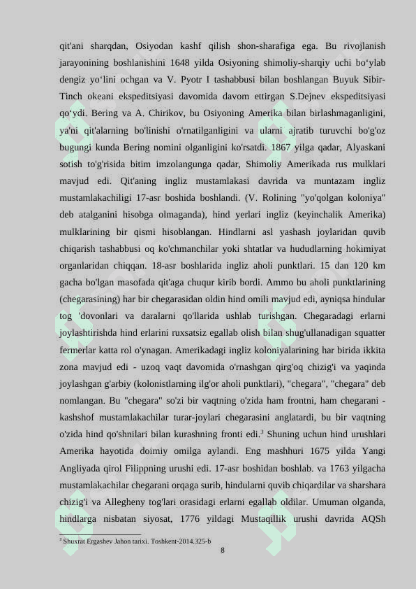 Amerika davlatining hududiy shakllanishi K 8