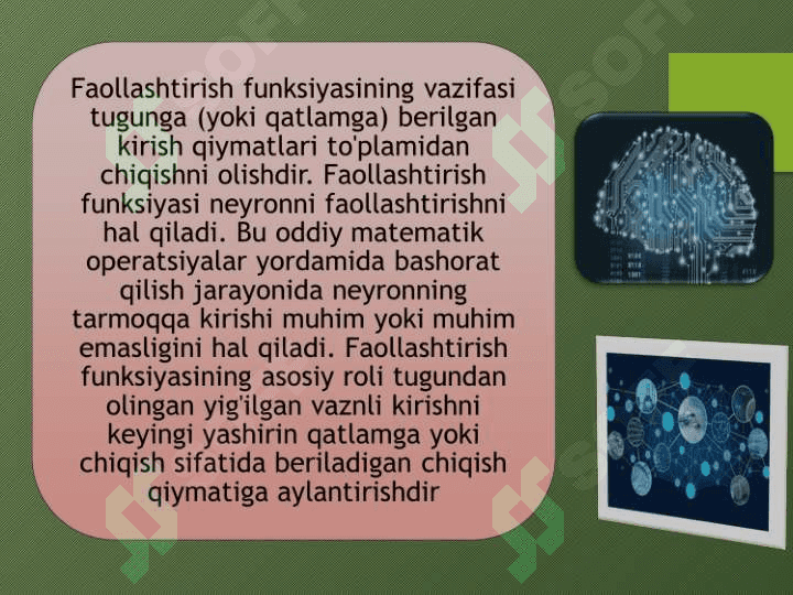 Faollashtirish funksiyalari 3