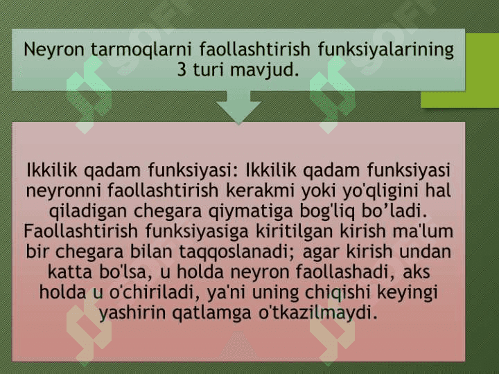 Faollashtirish funksiyalari 4