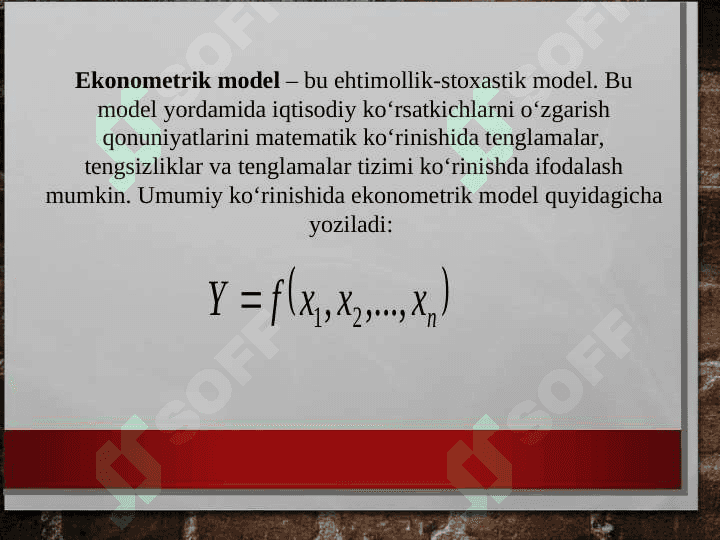 Modelning keltirilgan va tarkibiy shakli 3