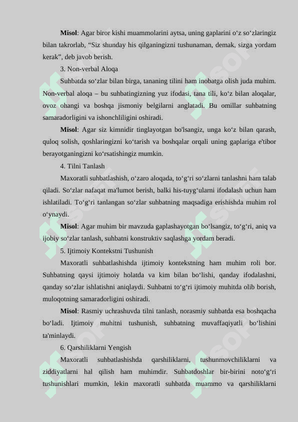 Maxoratli suhbatlashish psixologiyasi 3