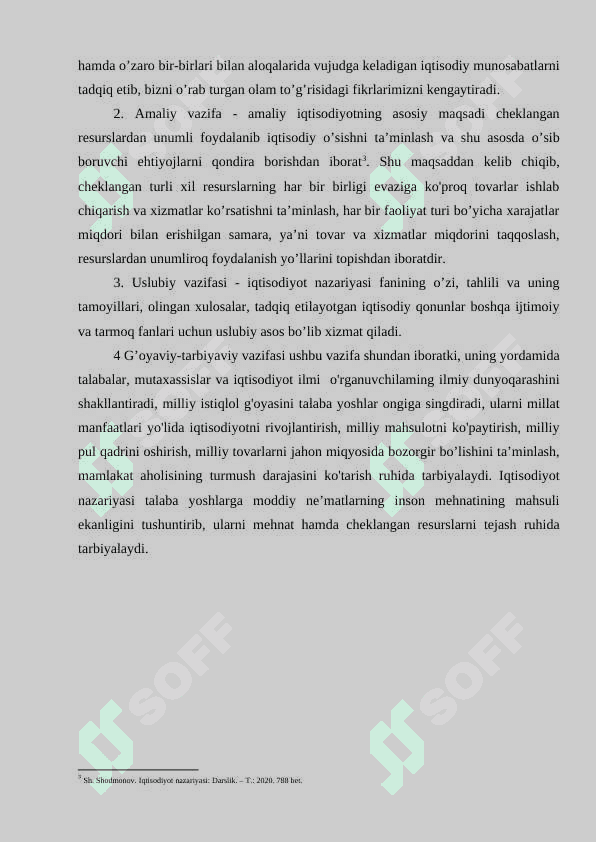 Iqtisodiyot nazariyasining fan sifatida shakllanishi K 4
