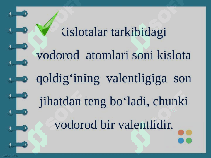 Kislotalar tarkibi, tuzilishi va nomlanishi 7