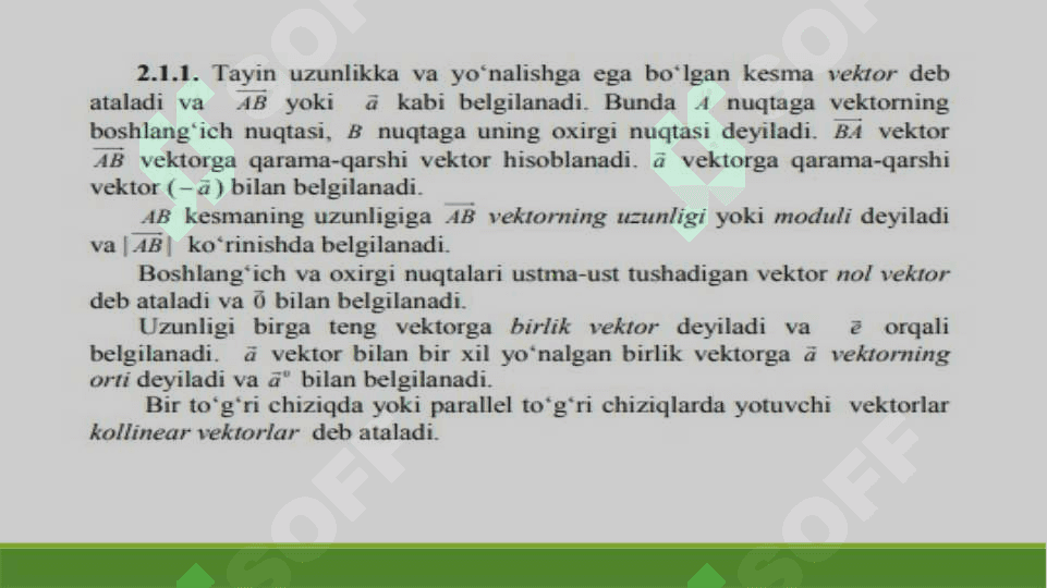 Vektor fazo tushunchasi 2