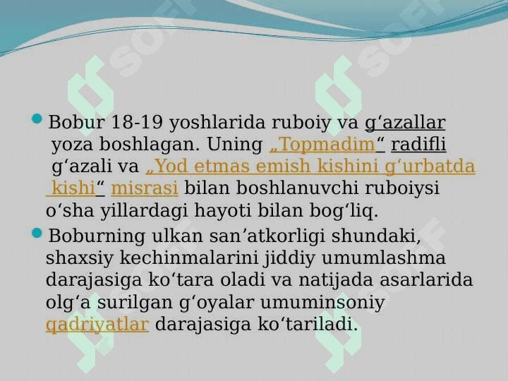 Z.M. Bobur ruboiylari tahlili TAQDIMOT 3
