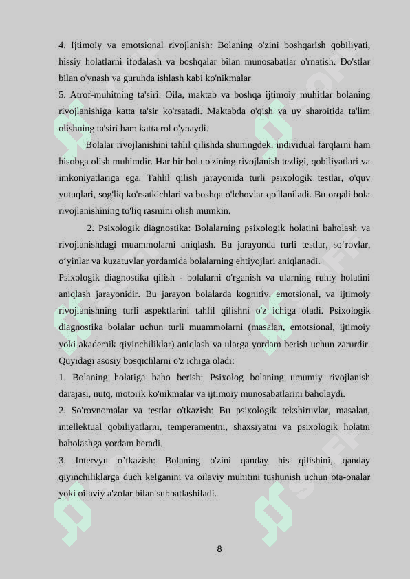 Maktabgacha ta’lim muassasasida psixolog faoliyati 8