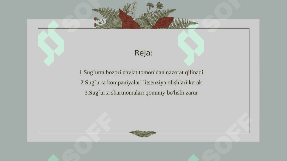 Sug`urta bozori va uni davlat tomonidan tartibga solish 2