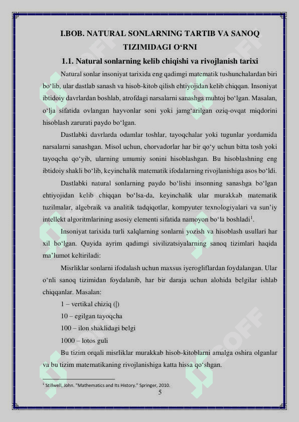 Tartib va Sanoq Natural  Sonlar 5