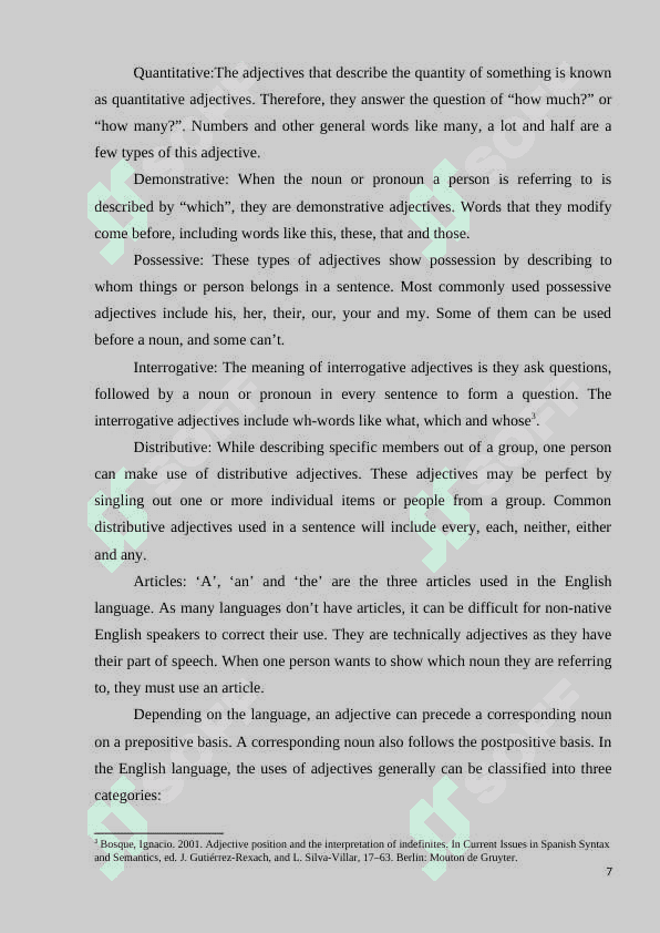 SYNTACTIC FUNCTIONS OF ADJECTIVES 7