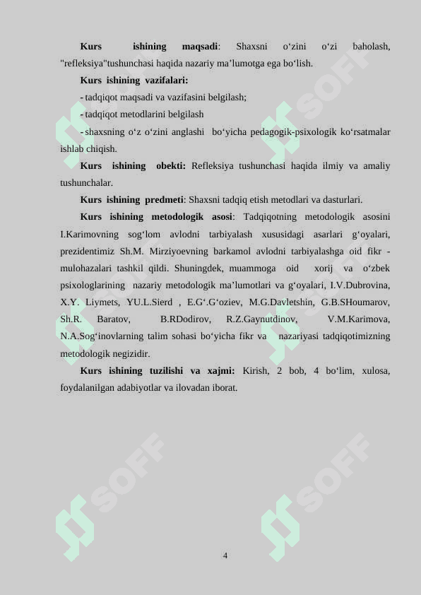Shaxsni o‘zini o‘zi baholash, “refleksiya” tushunchasi 4