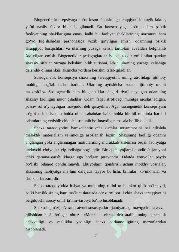 Shaxsni o‘zini o‘zi baholash, “refleksiya” tushunchasi 7