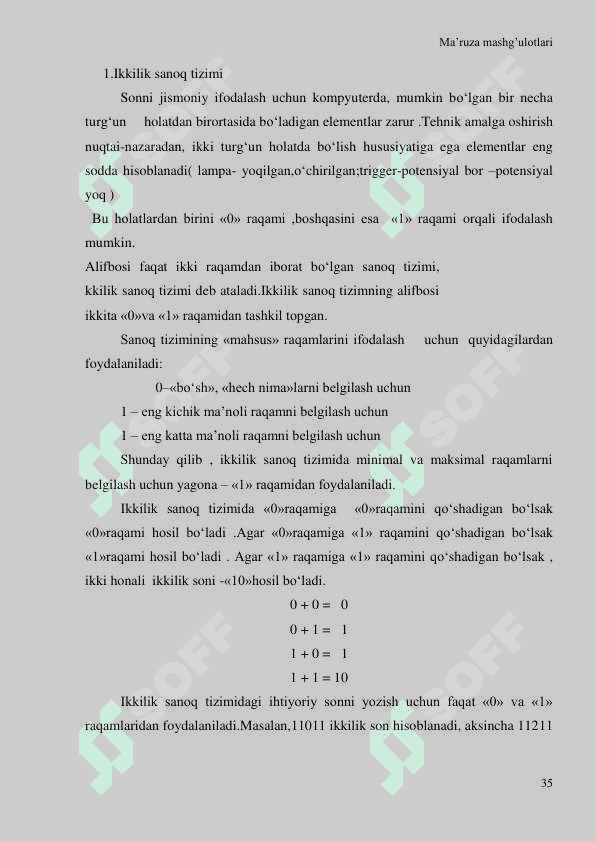 Sistematik sonlar va ular ustida amallar 3