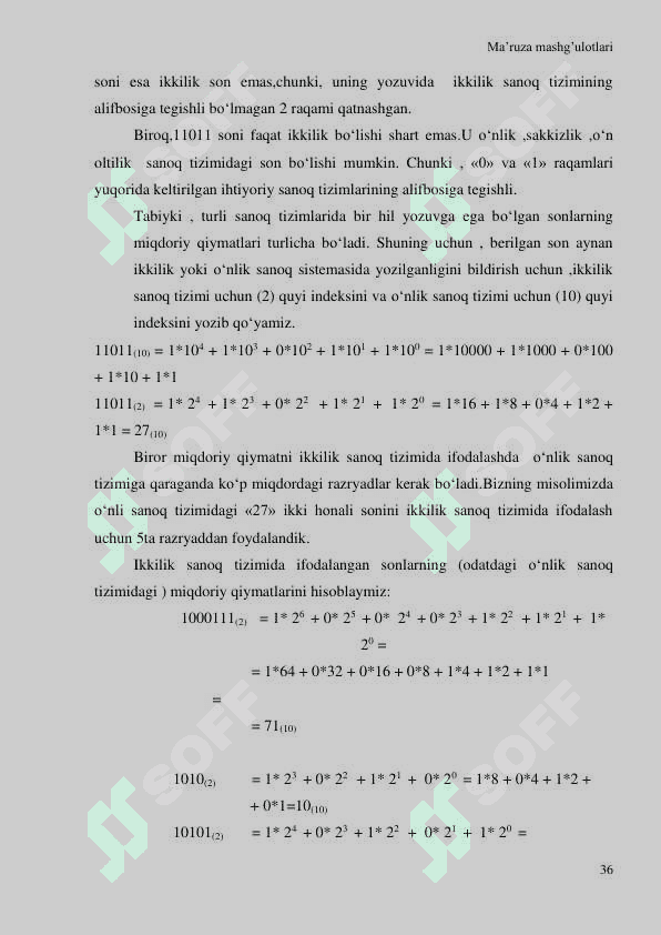 Sistematik sonlar va ular ustida amallar 4