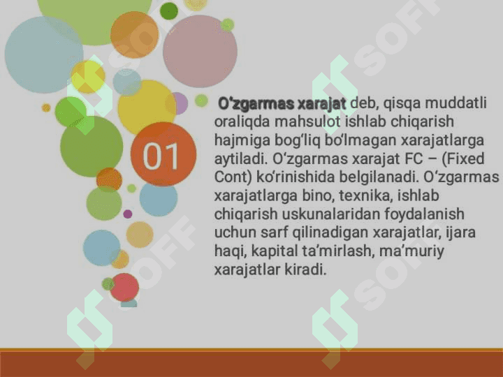 O'zgarmas va o'zgaruvchan xarajatlar 2