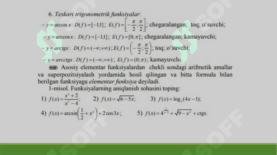 Funksiya tushunchasi 7