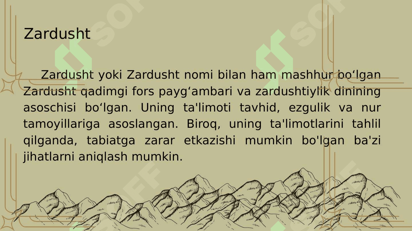 Zardushlikda tabiyattin’ ulaniwi 4