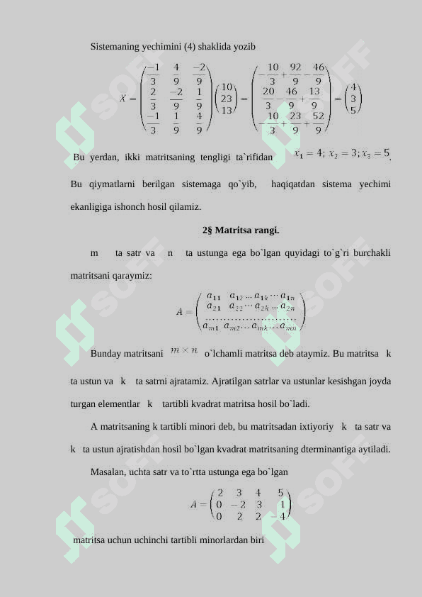 Chiziqli tenglamalar Chiziqli tenglamalar sistemasi 4