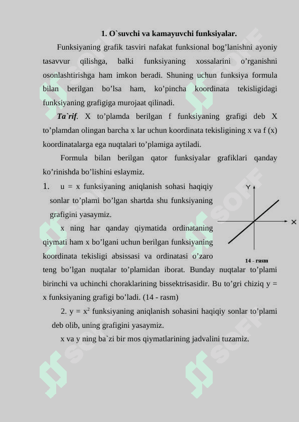 Funksiyalar. Funksiyaning grafigi 2