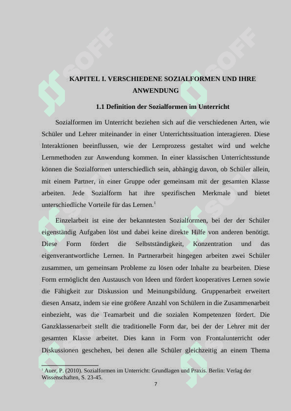 Sozialformen im Unterricht. mavzusida kurs ishi 7