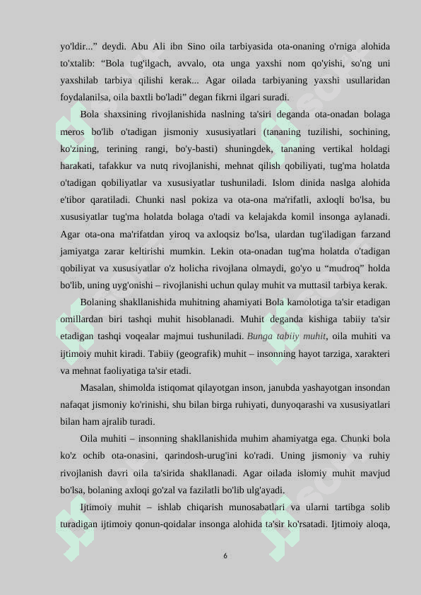 Bolalarning aqliy jismoniy va estetik rivojlanishi pedagogik tashxislarning metodlarini amaliy o'rganish 6