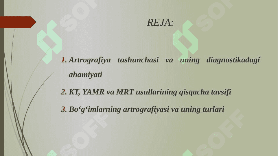 BO'G'IMLARNING ARTROGRAFIYA KT,YAMR,MRT LARDA UMUMIY KO'RINISHI. 2