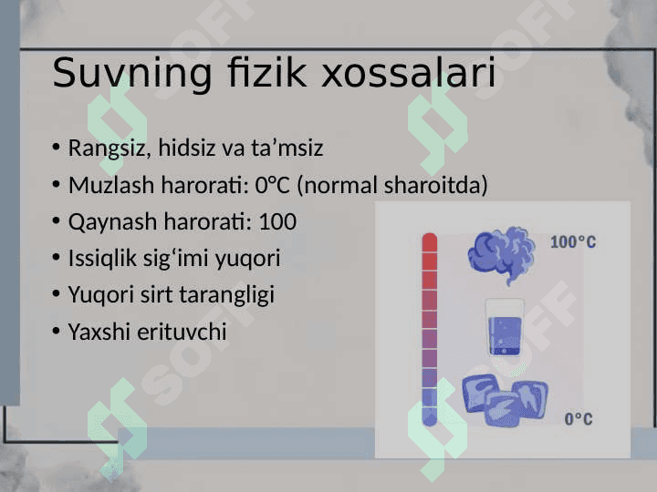 Suvning agregat holati va tabiatda aylanishi 4