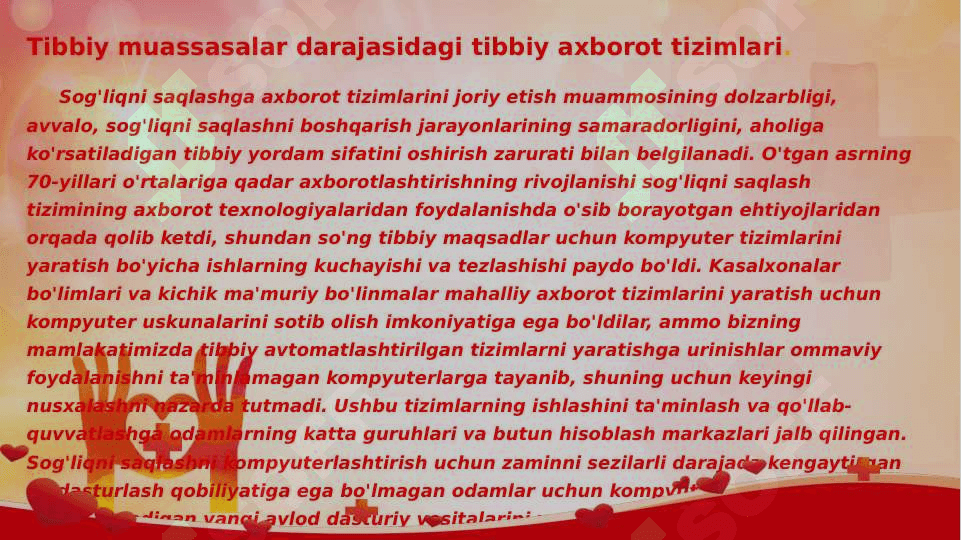 BEMOR’’ AXBOROT TIZMIDAN FOYDALANISH 2