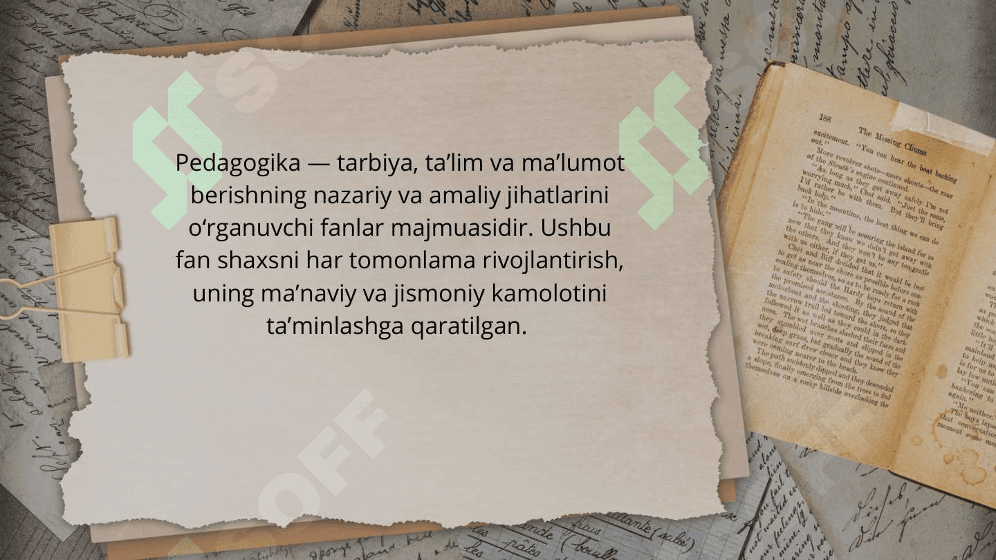 Pedagogikaning umumiy asoslari 2